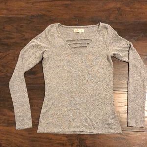 Hollister gray knit sweater